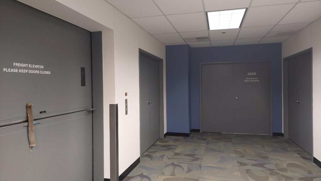 Ste 3550 Entry at freight elevator 400 WCP Entry to Ste 3550 by freight elevator