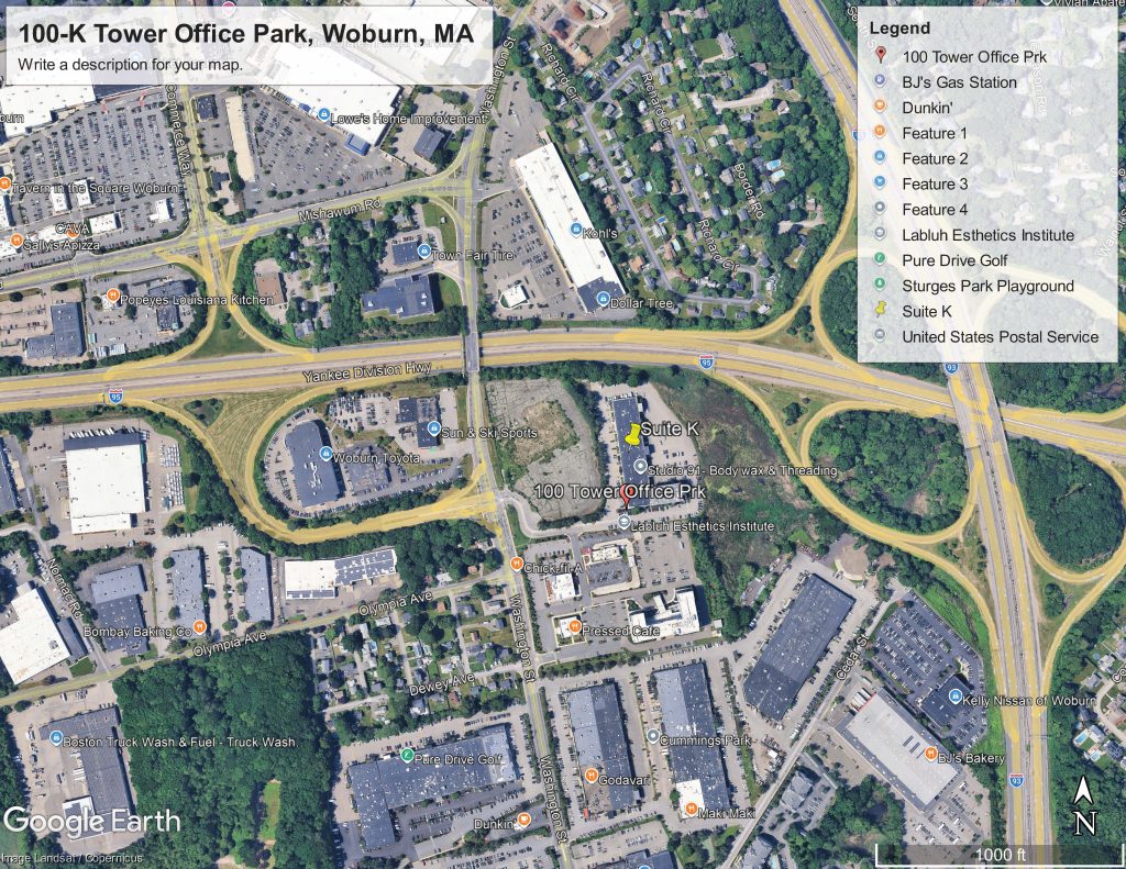 100-K Tower Office Park Google Earth Aerial Map